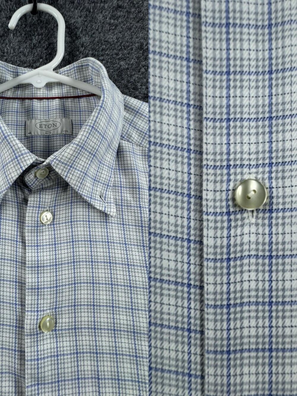 Eton Blue 15.75 Slim Button-Down Sweden Premium Shirt Long Sleeve Cotton Mens